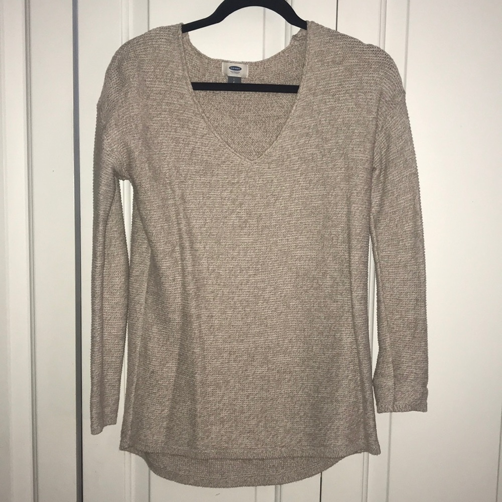 Tan/White Knited Sweater
